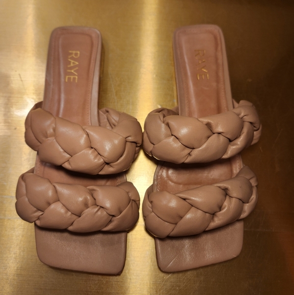 RAYE Women's Pale Pink Braided Slide Sandals Size 7.5 - Picture 1 of 12